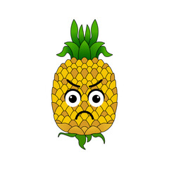 Pineapple emoticon illustration vector. Illustration isolated on white backgrounds