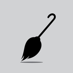 Vector witch's broomstick icon broomstick