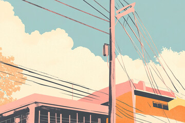 Risograph vibrant riso print travel poster, card, wallpaper or banner illustration, modern, isolated, clear, simple of San Fernando, Philippines. Artistic, screen printing, stencil