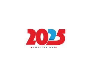 Happy New Year 2025 Text Typography Design Element flyer, banner design.