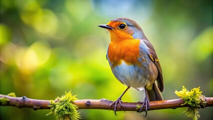 Fototapeta premium Bird perched on a branch in a natural setting, bird, branch, wildlife, nature, animal, perched, outdoors, feathers, flying, peaceful