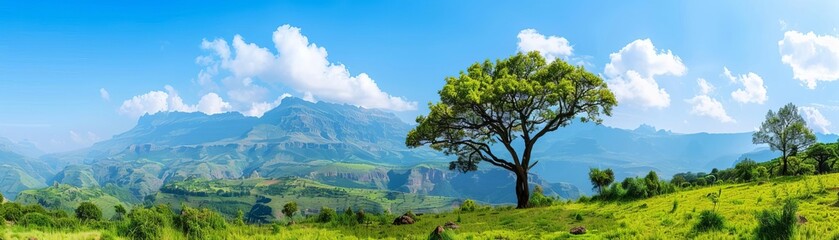 Obraz premium Scenic vistas of Ethiopian highlands, Ethiopian highland scenic vistas, breathtaking and dramatic mountain landscapes