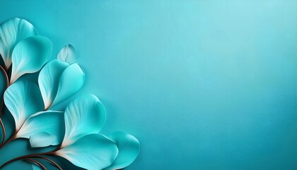Obraz premium Blossom flower turquoise on blue background 