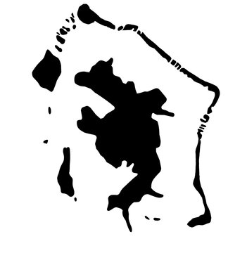 silhouette of bora bora islands map on transparent background