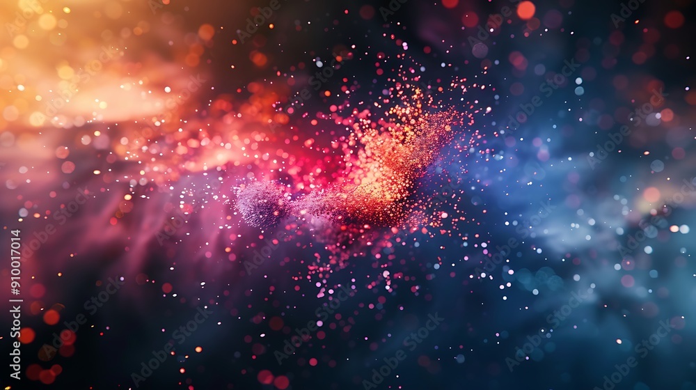 Aufkleber abstract colorful bokeh with a central burst of light