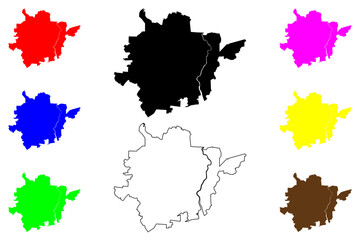 Obraz premium Poltava City (Ukraine) map vector illustration, scribble sketch City of Poltava map