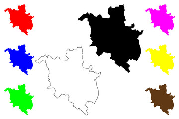 Poznan City (Republic of Poland) map vector illustration, scribble sketch City of Poznan map