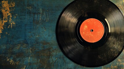 Obraz premium Vintage Worn Vinyl Record Texture - Retro Element Design Resource
