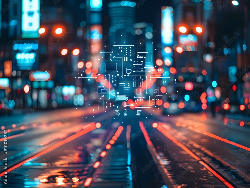 Poster ai powered traffic management system optimizing urban flow and reducing congestion