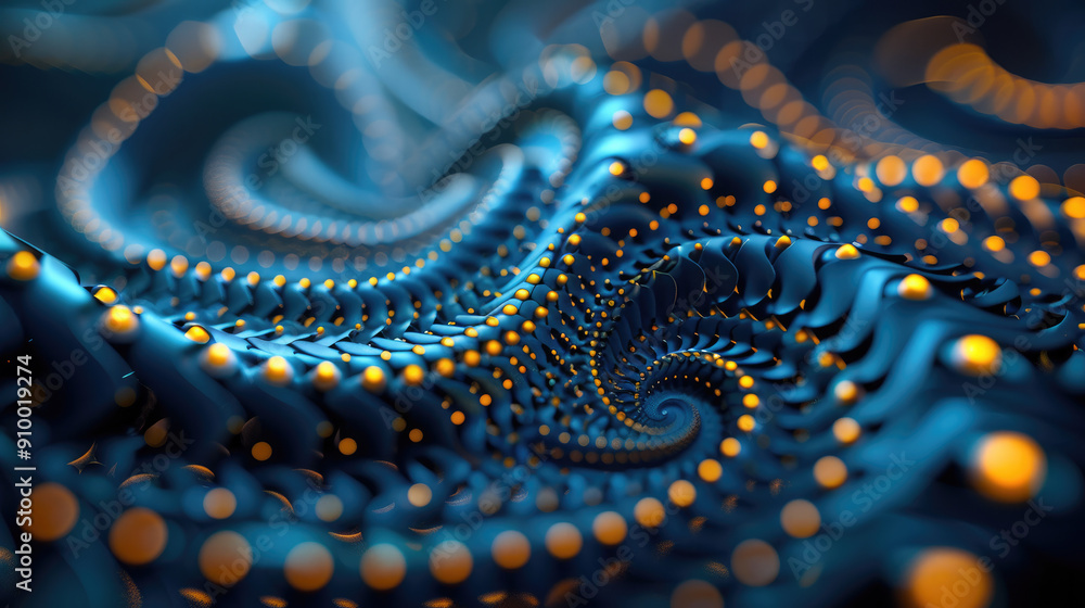 Poster explore an ultra-clear shot of an intricate fractal pattern, showcasing infinite complexity in digit