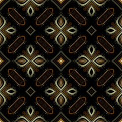 Dark geometric tiling pattern for background, textures, deign elements and wallpaper