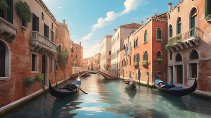 Obraz premium boat ride through the canals of Venice on a summer day