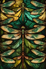 stained glass window dragon fly