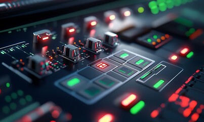 Fototapeta premium Close-Up Photo of Sustainable Engineering Highlighting Smart Grid Control Panel
