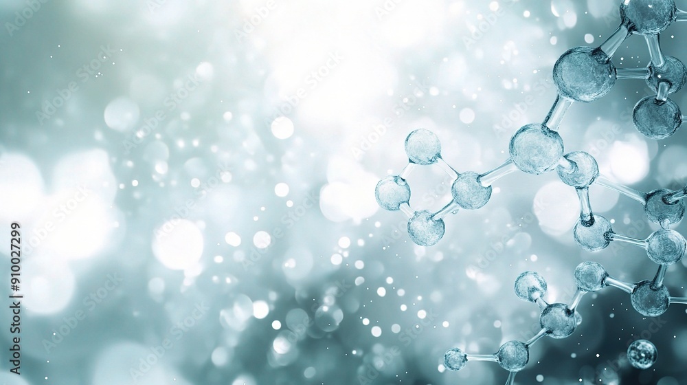 Poster molecular structure in a shimmering light: a captivating abstract image of a 3d molecular structure 