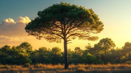 tall pine tree image , symmetrical pine tree picture , high-resolution pine tree , straight trunk pine tree