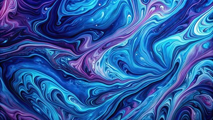 Abstract blue and purple liquid marble pattern on black background, marble, texture, abstract, liquid, colorful, swirl, vibrant