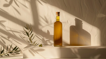 Handmade olive oil bottle