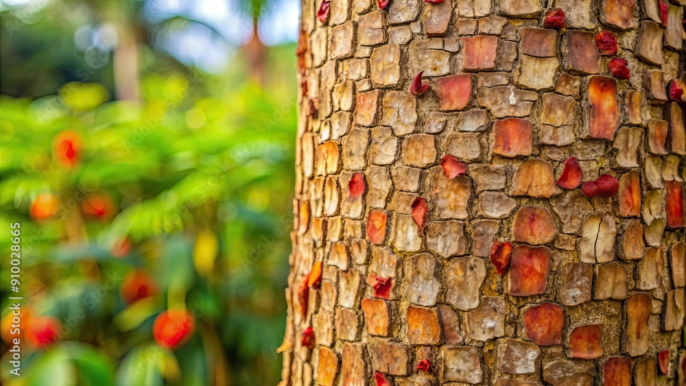 Sticker Textured ackee tree bark close up, nature, texture, ackee, tree, bark, rough, pattern, natural, close up, detailed, organic