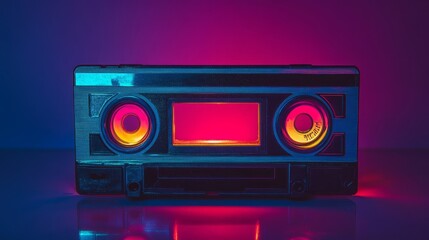 Retro Cassette Tape Element with Vibrant Colors -  Download