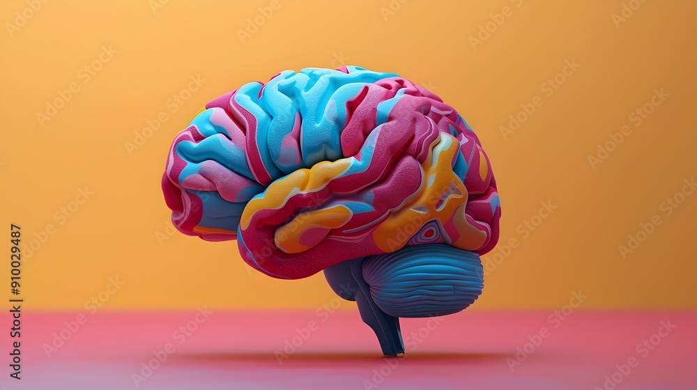 Poster vibrant brain patterns symbolizing diverse creativity and thinking