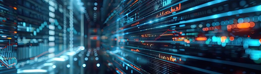 Futuristic digital background featuring vibrant data streams and abstract technology visuals for digital projects and innovation themes.