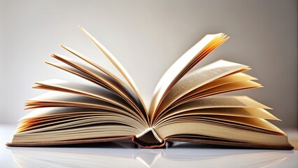 Fototapeta premium Close up of an open book with pages and text visible , education, literature, reading, knowledge, learning, library