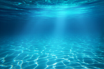 Underwater empty swimming pool background with copy space