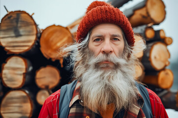 A man with a long white beard wearing a red hat