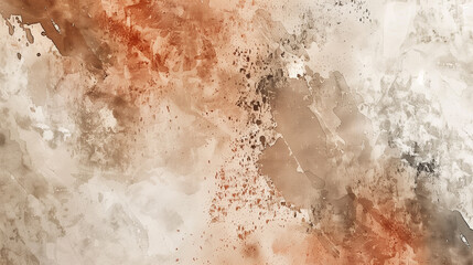 Overlapping watercolor, art paint textures beige, brown, terracotta abstract