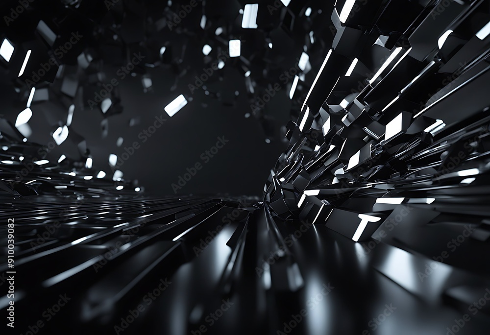 Poster 3d wide nobody part science texture wall fiction background dark tiled empty head website figure cyb