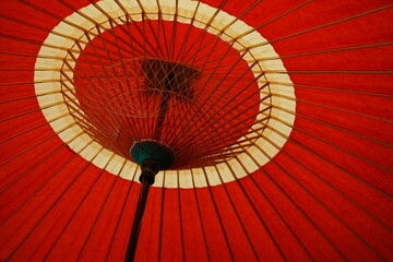 Fototapeta premium Image of Japan, Colorful Japanese Traditional Umbrella called Bangasa - カラフルな番傘 日本の伝統