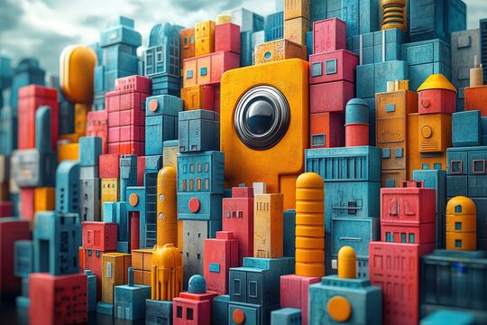 Marketing online with advertising reach: A vibrant 3D render depicting methods to expand advertising reach, featuring audience segmentation, targeted campaigns, and outreach strategies, representing