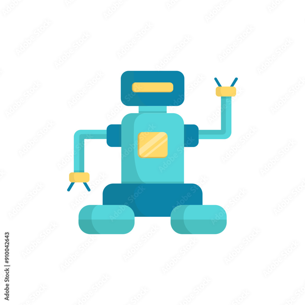 Poster robot minimalist vector illustration ,simple transparent graphic element .isolated on white backgrou