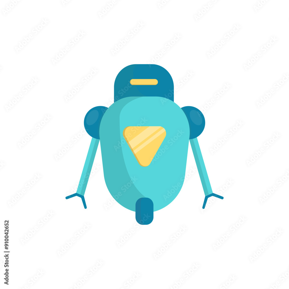 Poster robot minimalist vector illustration ,simple transparent graphic element .isolated on white backgrou