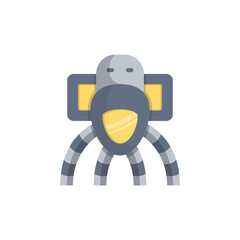 Space Robot minimalist vector illustration ,simple transparent graphic element .Isolated on white background