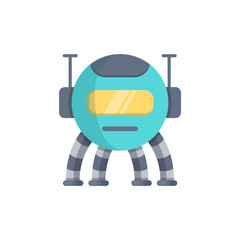 Space Robot minimalist vector illustration ,simple transparent graphic element .Isolated on white background