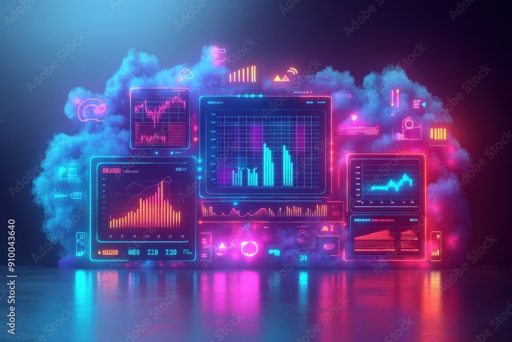 Sticker marketing online with digital optimization: a detailed 3d render of digital marketing optimization t