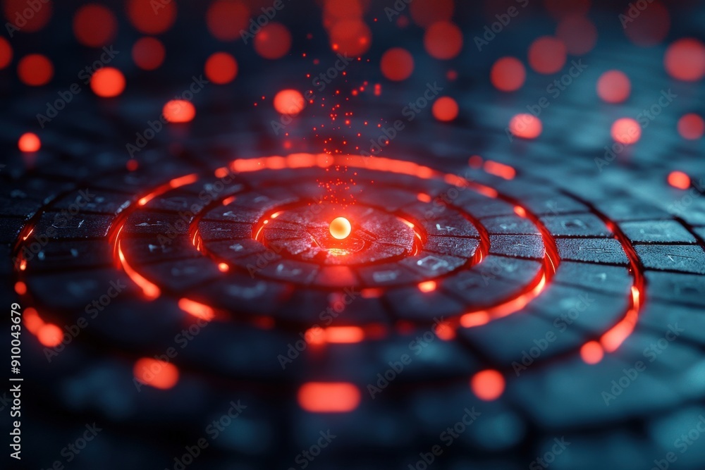 Poster marketing online with digital targeting: a detailed 3d render of digital targeting techniques, inclu