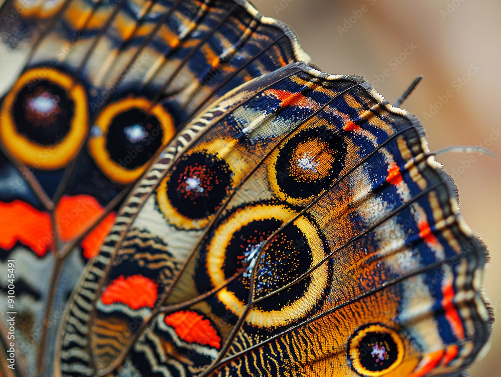 Poster close-up of colorful butterfly wings displaying intricate patterns in natural habitat
