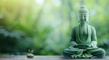 Ultra sharp image featuring a person practicing mindfulness meditation in a tranquil zen garden, capturing serenity and inner peace. Perfect for wellness themes.