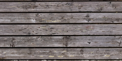 Texture of old natural gray weathered wooden boards surface, banner with wooden fence pattern