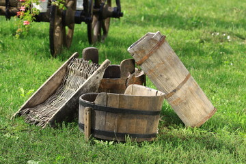 Old fashioned winemaking tools