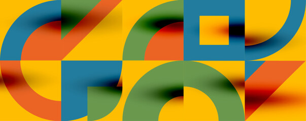 Neo memphis geometric pattern with circles, squares. Pop art abstract background for covers, banners, flyers and posters and other templates