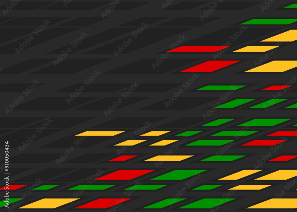 Poster abstract background with random square stripe pattern and with some copy space area and with rastafa