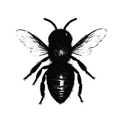 Hand Drawn Bee Engraved Illustration