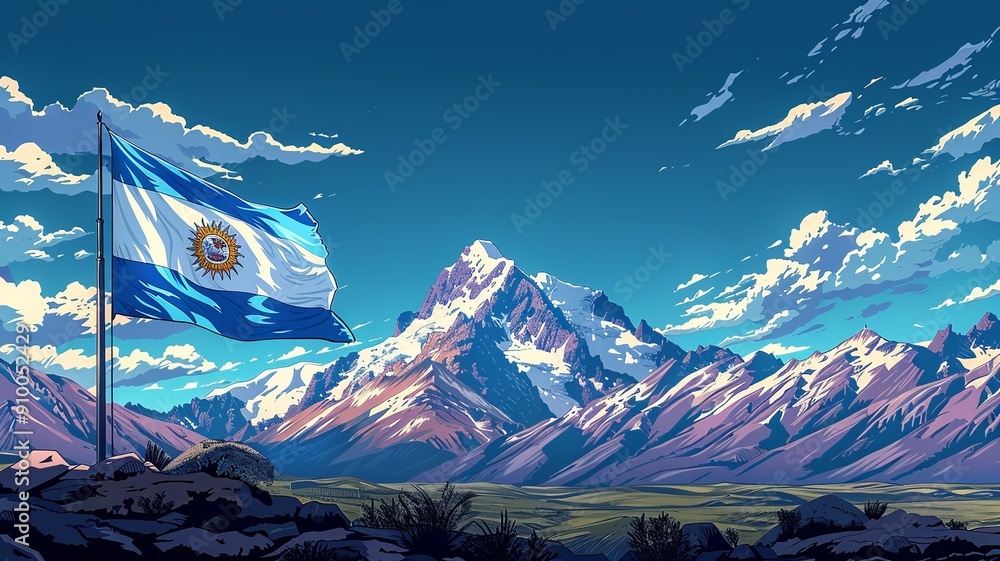 Poster this modern, minimalist design of the argentine flag features clean lines that emphasize the simplic
