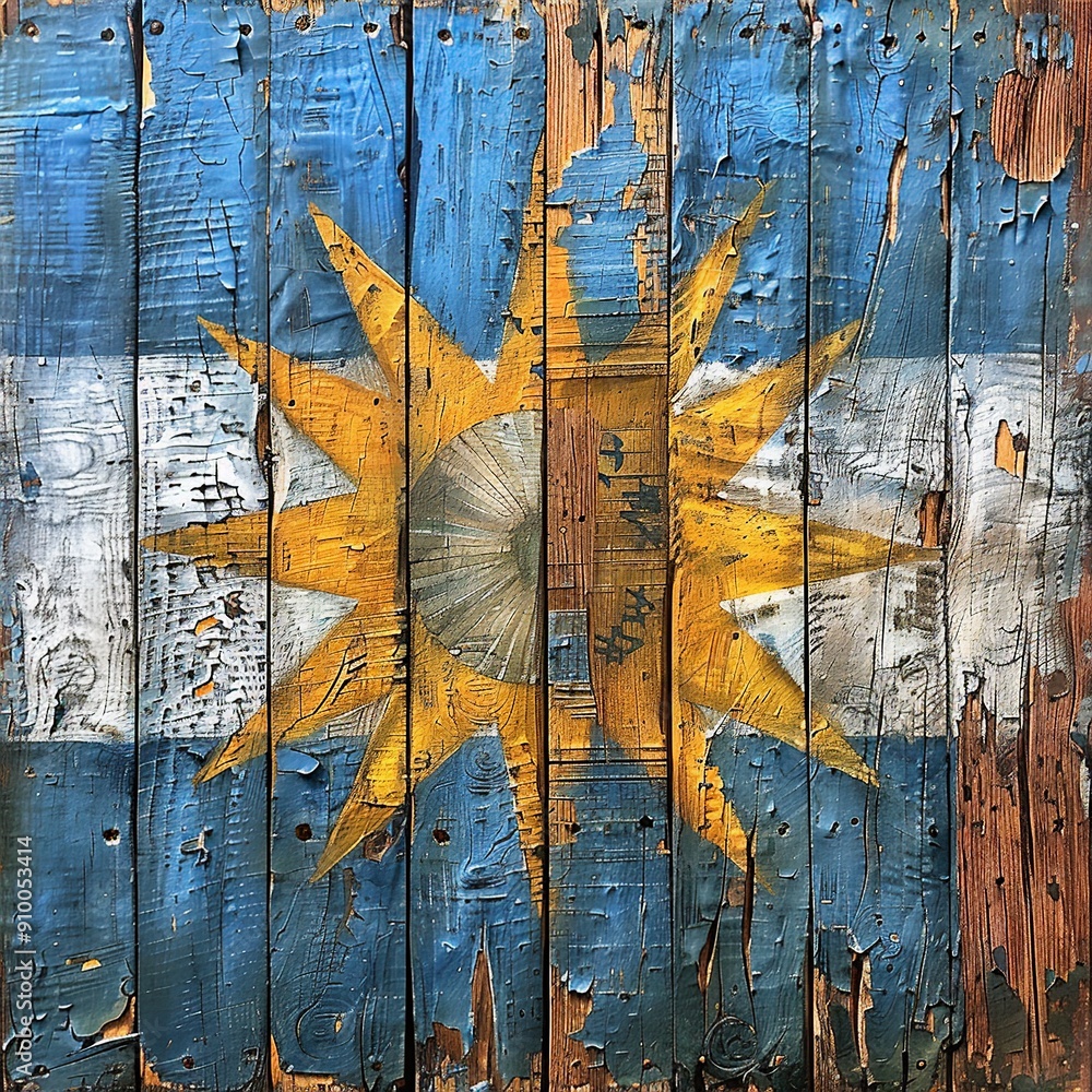 Poster this modern, minimalist design of the argentine flag features clean lines that emphasize the simplic