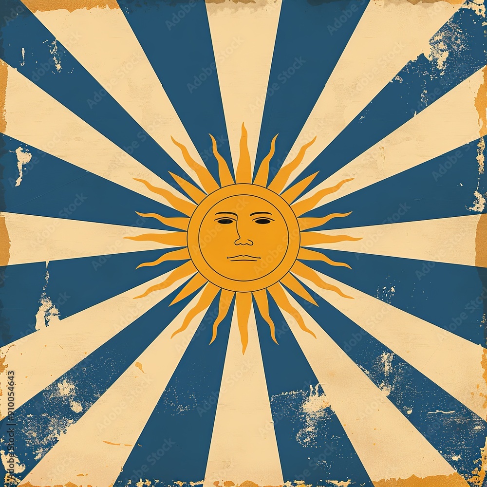 Poster this modern, minimalist design of the argentine flag features clean lines that emphasize the simplic