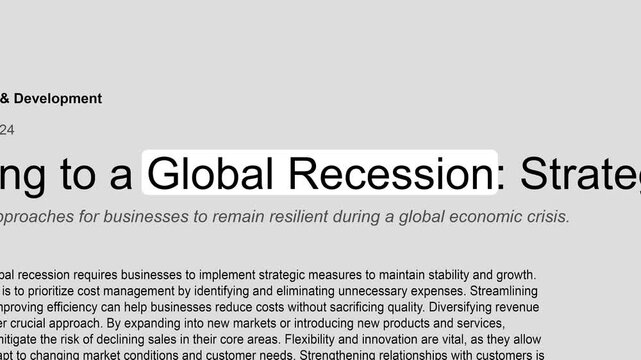 2024: Global Recession Headlines Fast Sequence